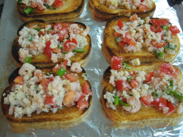 Steve McNair's Herbed Seafood Bruschetta